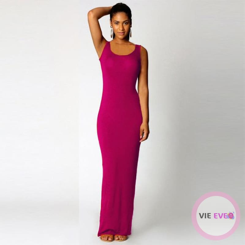 Beautiful dress for the summer | Robe de soirée longue sans manches - ImbattablePlus