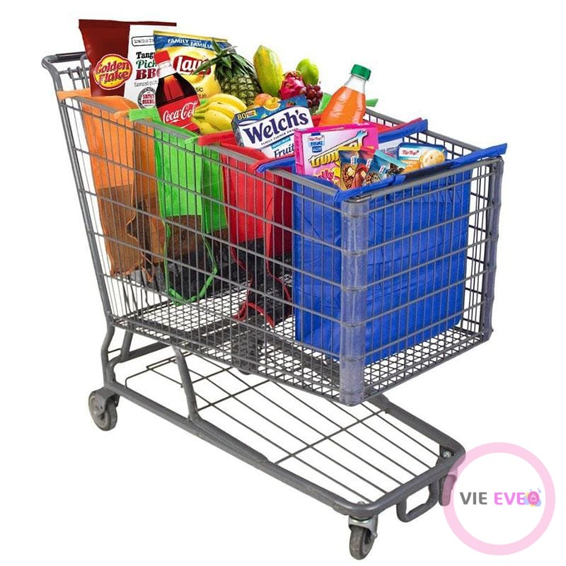 Reusable Grocery/Shopping Bags (4Pcs) | Sacs d'épicerie réutilisables et pratiques (4Pcs) - ImbattablePlus