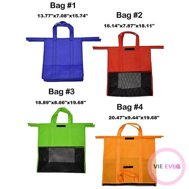 Reusable Grocery/Shopping Bags (4Pcs) | Sacs d'épicerie réutilisables et pratiques (4Pcs) - ImbattablePlus
